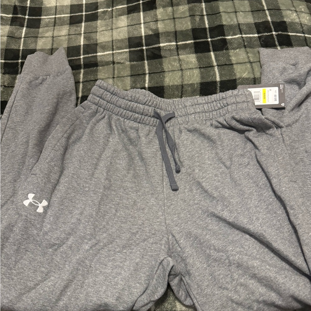 Under Armour Gray Heather Jogger Sweatpants with White Logo